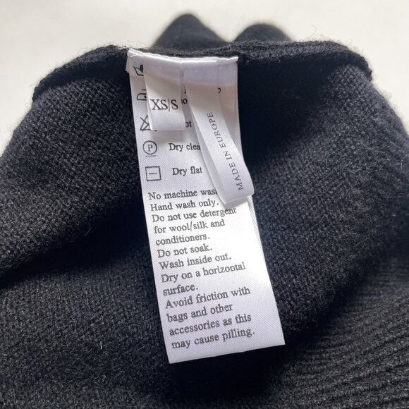 Weekend & Beyond Cura Italian Cashmere Wool Sweater Black Size XS Small NEW NWT - Picture 9 of 11